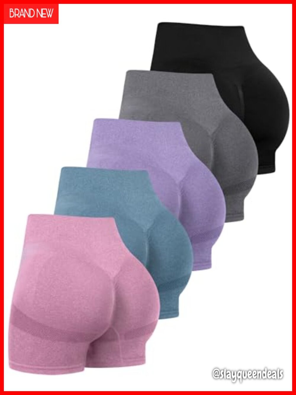 High Waisted Seamless Biker Shorts Butt Lifting 4 Way Stretch